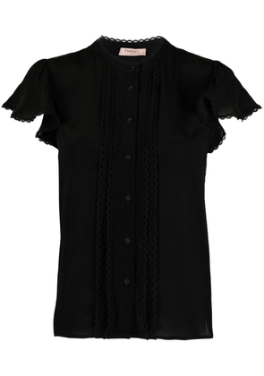 TWINSET lace-trim detail shirt - Black