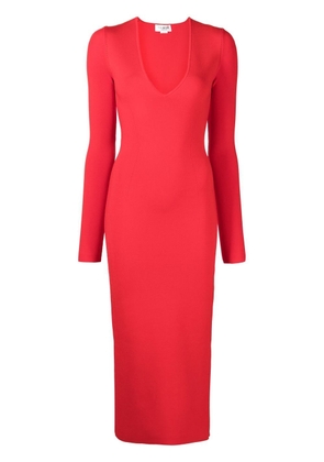 Victoria Beckham deep V-neck midi-dress - Red