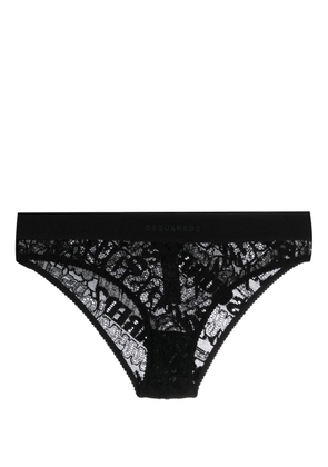 Dsquared2 logo-embroidered lace briefs - Black