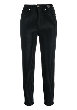 Versace Pre-Owned 2000s pinstripe skinny-cut trousers - Black