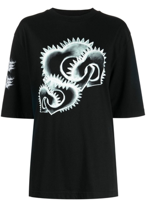 We11done graphic-print cotton T-shirt - Black