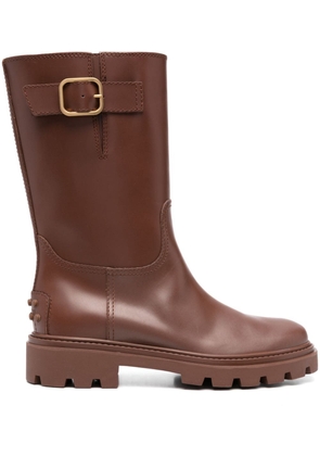 Tod's buckle-detail leather boots - Brown