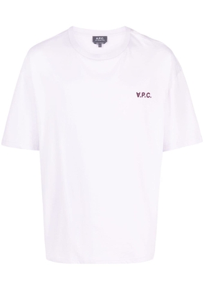A.P.C. logo-flocked cotton T-shirt - Purple