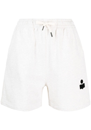 MARANT ÉTOILE logo-print cotton-blend track shorts - Neutrals