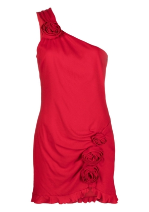 Blumarine floral-appliqué asymmetric minidress - Red