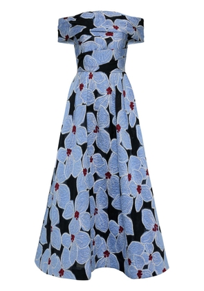 Rebecca Vallance Georgina floral-embroidered midi dress - Blue