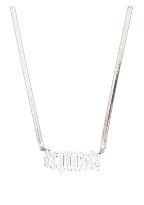 Dsquared2 logo-lettering herringbone-chain necklace - Silver