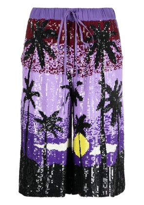 P.A.R.O.S.H. sequin-embellished drawstring shorts - Purple