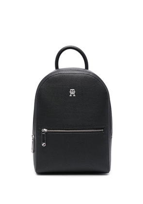 Tommy Hilfiger logo-plaque faux-leather backpack - Black