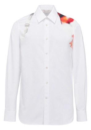 Alexander McQueen Obscured Flower harness-detail shirt - White