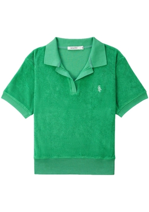 Sporty & Rich logo-embroidered cotton polo shirt - Green