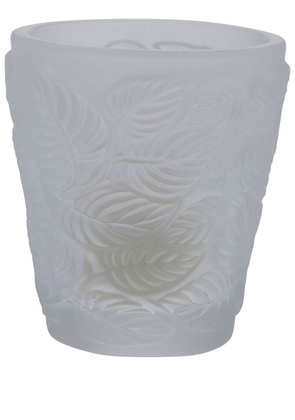 Lalique Feuilles crystal candle holder - White