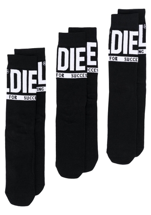 Diesel Skm-Ray logo-jacquard socks (pack of three) - Black