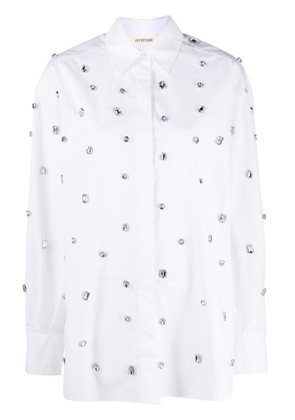 Sportmax crystal-embellished cotton shirt - White