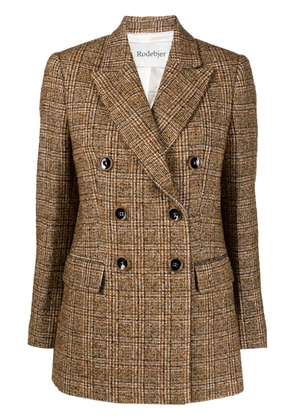 Rodebjer Como checkered double-breasted blazer - Brown