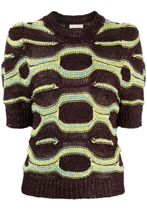 Ulla Johnson Alba abstract-print knitted top - Brown