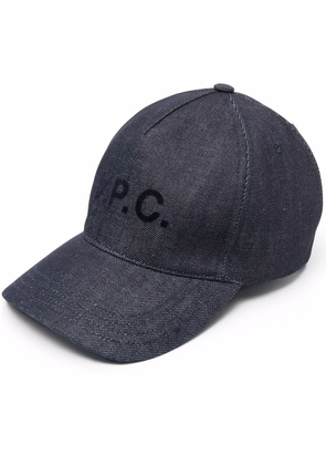 A.P.C. logo-print cap - Blue