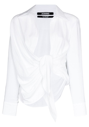 Jacquemus La Chemise Bahia draped shirt - White
