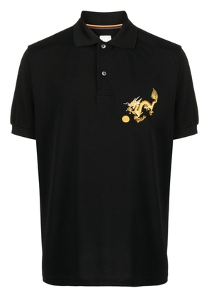 Paul Smith logo-print cotton polo shirt - Black