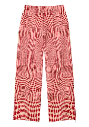 Burberry houndstooth-print track pants - Red