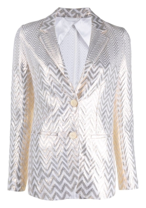 Missoni Zigzag-pattern metallic-finish blazer - White