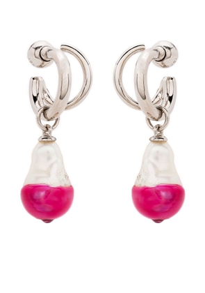 Panconesi pearl-drop hoop earrings - Pink