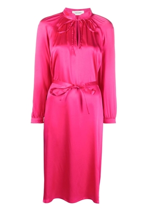 Yves Salomon long-sleeve wraparound silk dress - Pink