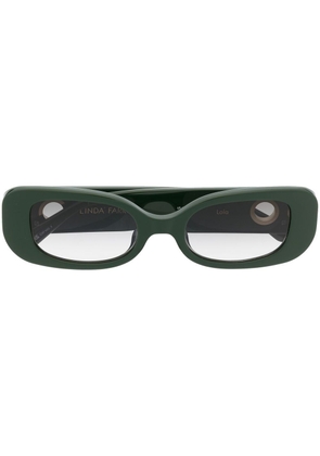 Linda Farrow rectangle-frame tinted sunglasses - Green