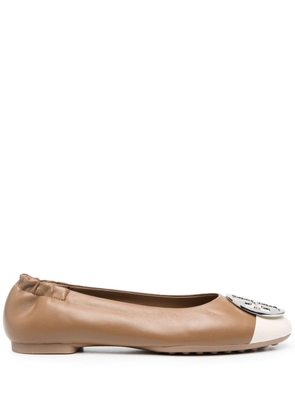 Tory Burch Claire leather ballerina shoes - Brown