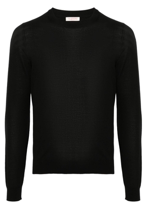 Valentino Garavani fine-knit cashmere-silk jumper - Black