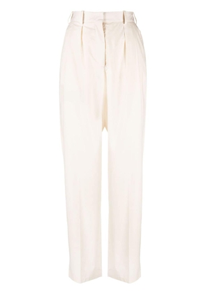 JOSEPH high-waisted cotton trousers - White