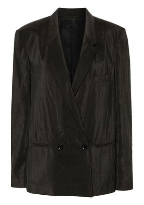 LEMAIRE double-breasted silk blend blazer - Brown