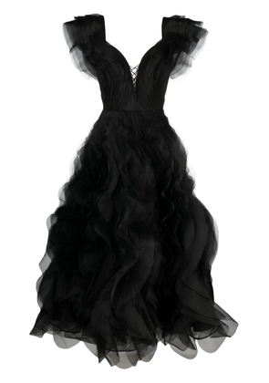 Ana Radu fully-ruffled maxi dress - Black