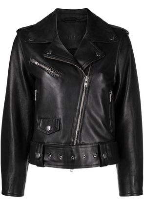 STAND STUDIO zip-up leather jacket - Black