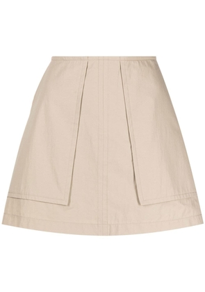 pushBUTTON two-pocket A-Line skirt - Neutrals