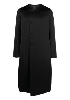 SAPIO button-up satin-finish midi coat - Black