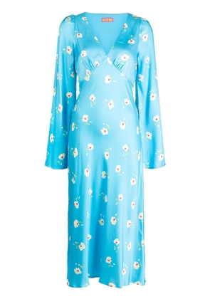 Kitri Libby floral-print midi dress - Blue