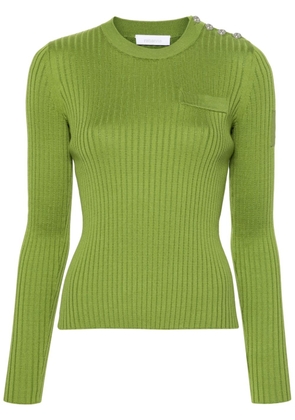 Rabanne crew-neck ribbed-knit top - Green