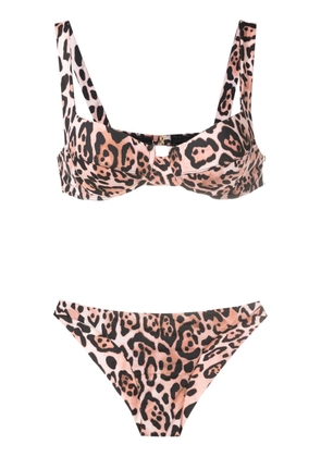 Brigitte leopard-print bikini set - Brown