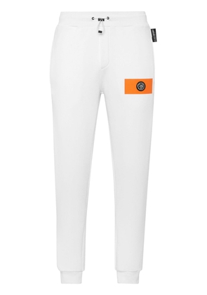 Plein Sport logo-applique cotton-blend track pants - White