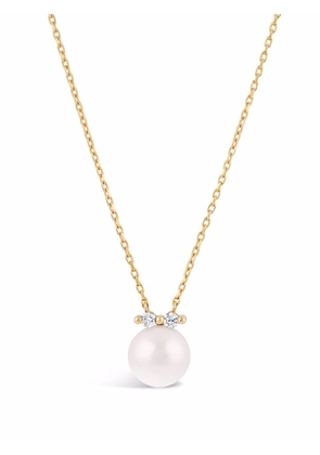 Dinny Hall 14kt yellow gold Shuga pearl double diamond pendant necklace