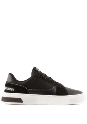 Ea7 Emporio Armani lace-up leather sneakers - Black