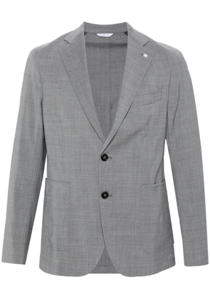 Manuel Ritz enamel-detail stretch-wool blazer - Grey