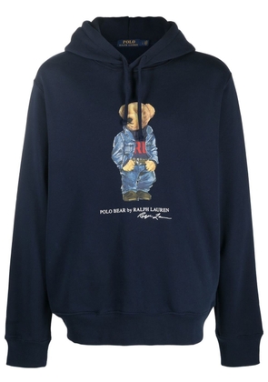 Polo Ralph Lauren teddy bear-print pullover hoodie - Blue