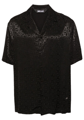 Just Cavalli monogram-jacquard short-sleeve shirt - Black