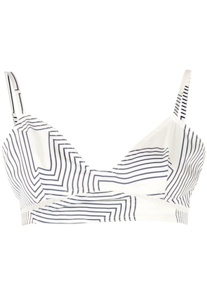 Low Classic stripe-pattern sports bra - White