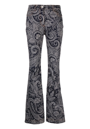 ETRO paisley-print flared jeans - Blue