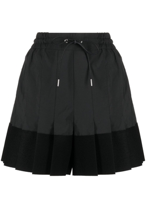 sacai knife-pleated drawstring shorts - Black