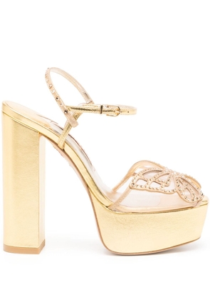 Sophia Webster Farfalla crystal-embellished 140mm sandals - Gold