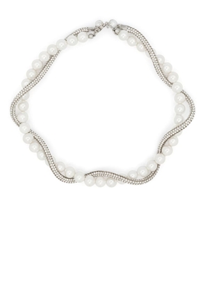 Atu Body Couture crystal-embellished pearl necklace - White
